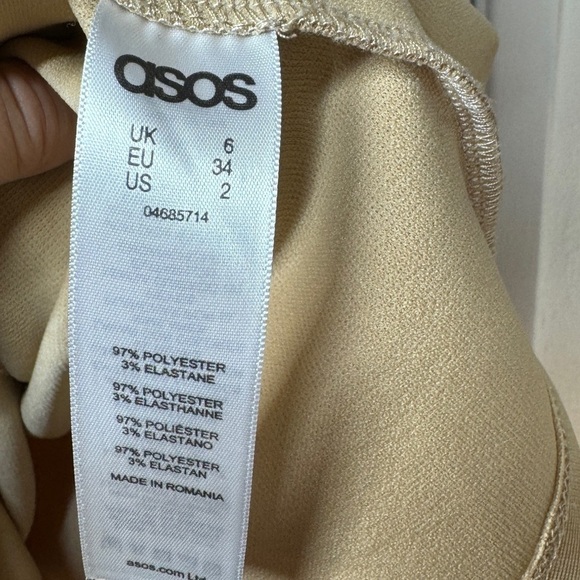 ASOS Nude Beige Sleeveless Shift Cocktail Semi Formal Dress Size 2 - Picture 12 of 12